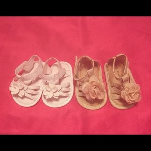 2 pair of infant sandals size 0